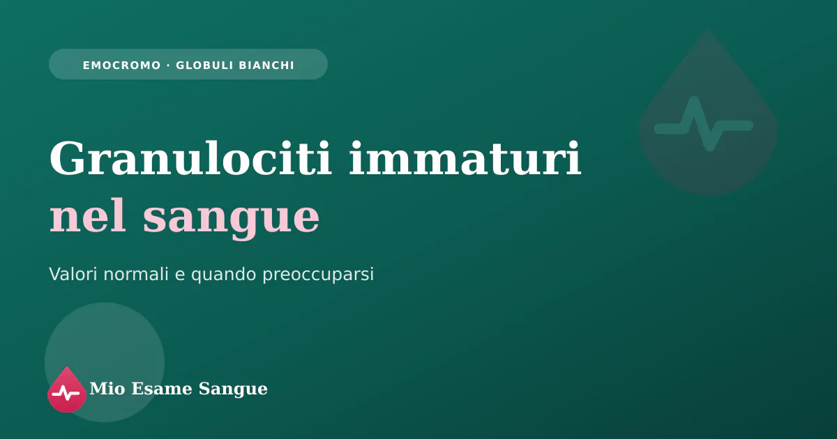 Globuli bianchi al microscopio con granulociti immaturi evidenziati nel referto dell'emocromo